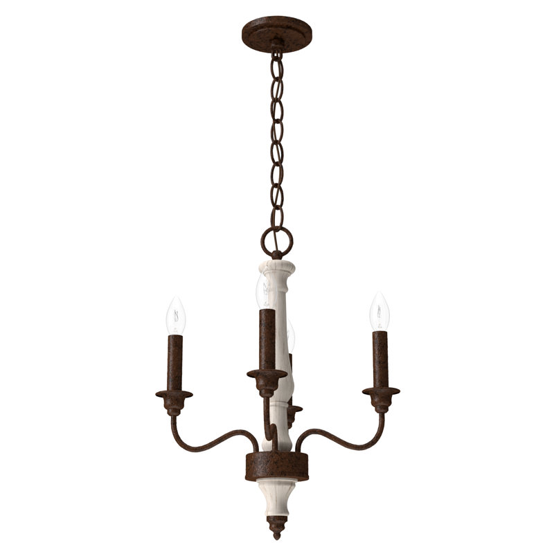 Teren 4 - Light Unique / Statement Drum Chandelier, White/Black