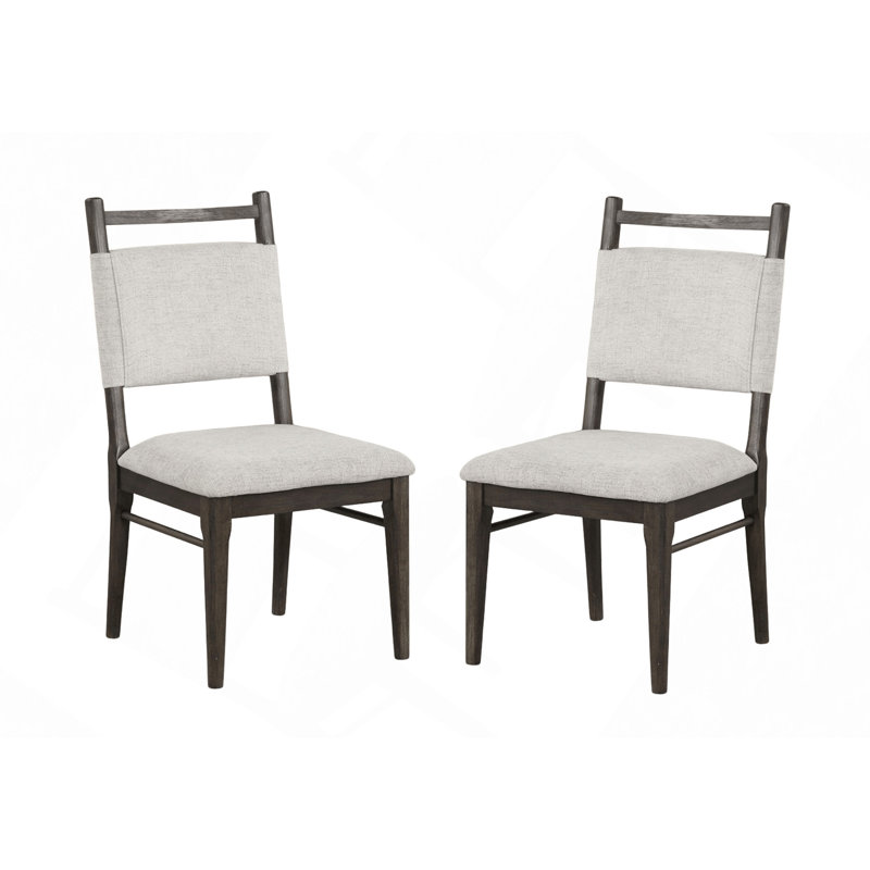 Ensemble de chaises de salle à manger 100% polyester rembourrées noyer foncé