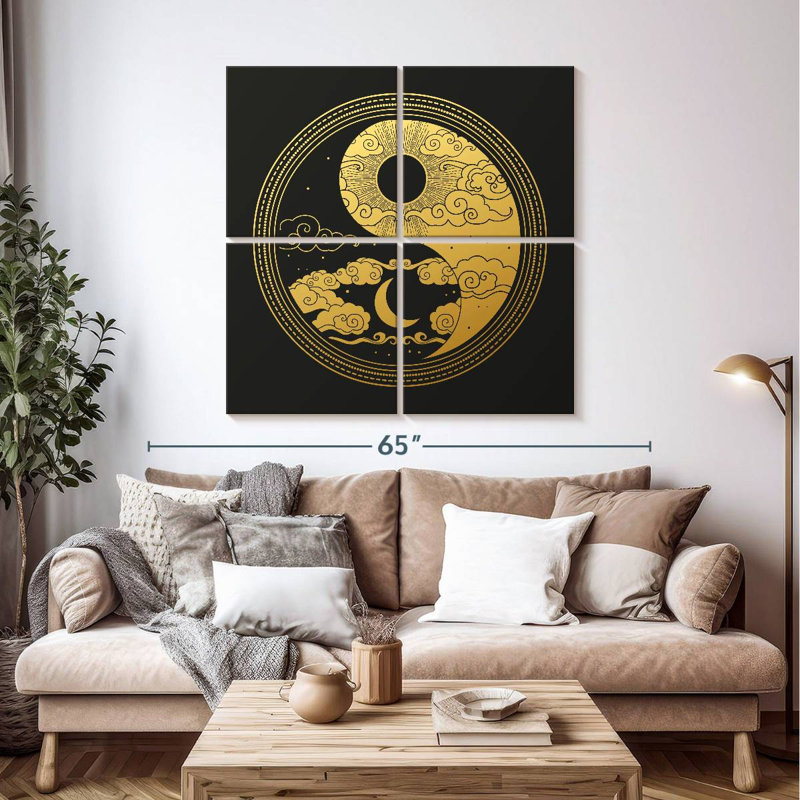 Kerrick oriental Yin Yang, H 45 po x l 45 po