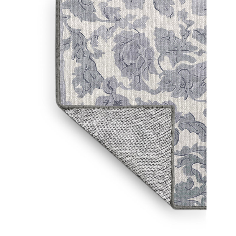 Machine Washable Gray Area Rug, Square 4'