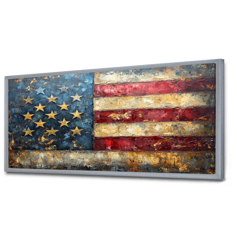 Drapeau des États-Unis, «Emancipation Proclamation I», art mural États-Unis, H 28 po x l 60 po, Impression encadrée flottante