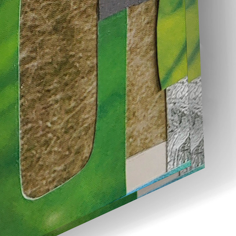 Art mural en verre Epic Art «Green 2» par Coco Good, 12 po x 12 po
