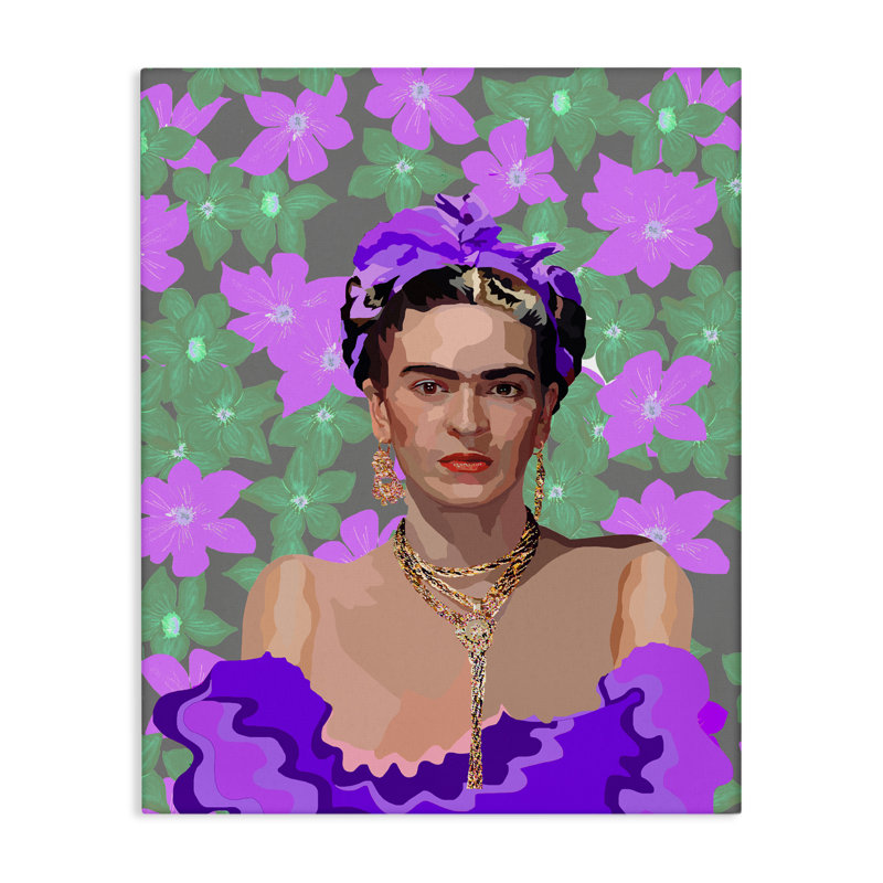 Toile florale Rêverie Frida, design par Lynnda Rakos, H 20 po x l 16 po