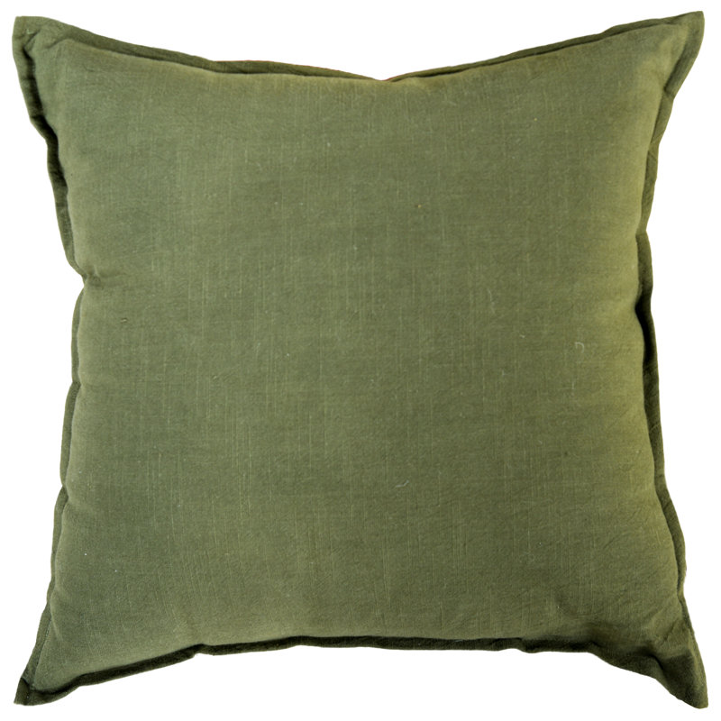 100% Cotton Down Alternative Filled Throw Pillow, Down Alternative Fill, Olive Green