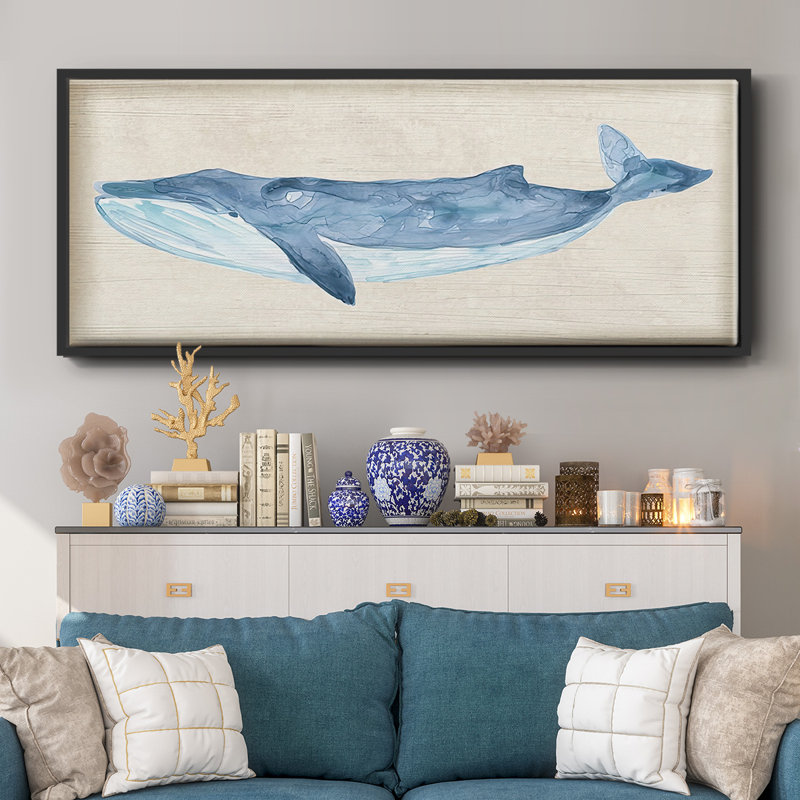 «Rustic Whale II», reproduction sur toile flottante, H 12 po x l 30 po x P 1,5 po, Noir