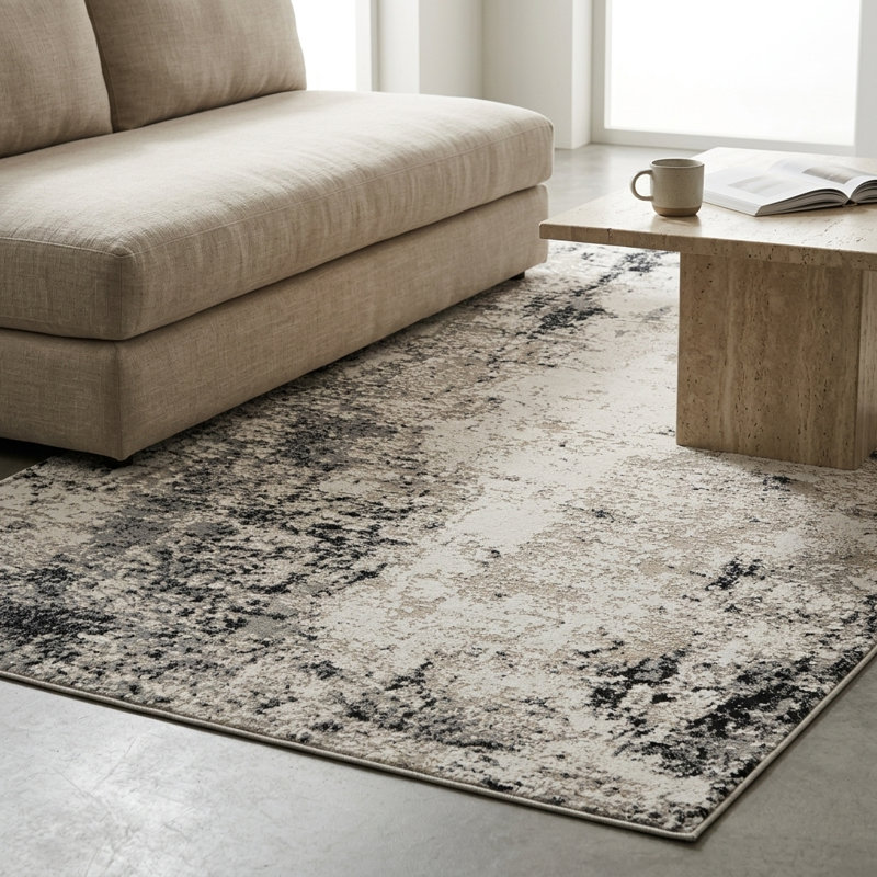 Harbird Power Loom High-Low Area Rug, Rectangle 6'6" x 9'6"