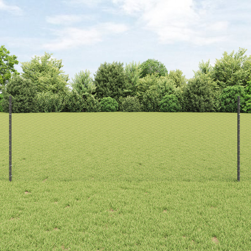 Fence Posts 11 Pcs U-Channel, 80cm H x 5000cm W, Grey
