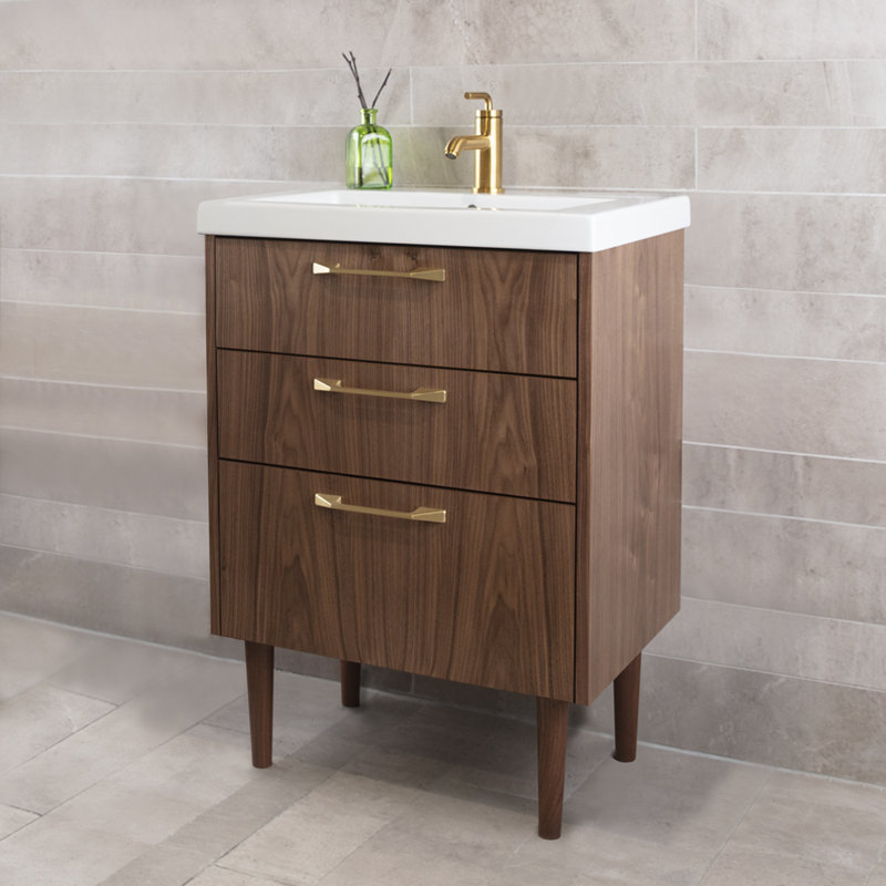 Sofi 23'' W Single Bathroom Vanity Base, Natural Walnut