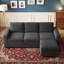 Canapé-lit modulaire en forme de L Hoelscher avec rangement gris-361050149