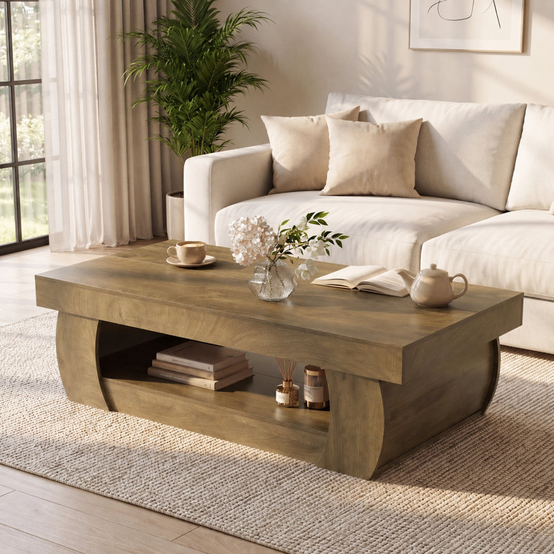 Table basse moderne 55 "avec tablette de rangement ouverte