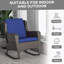 Chaise berçante d'extérieur en osier à assise large, coussins épais, chaise berçante en rotin
