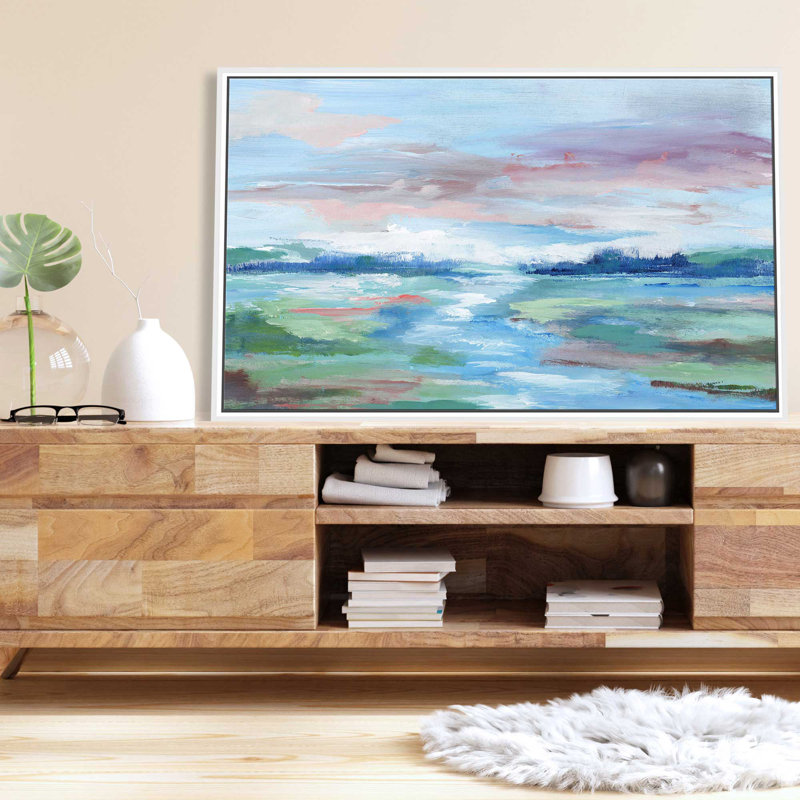Field of Dreams - Peinture sur toile avec cadre flottant, H 27,5 po x l 43,5 po