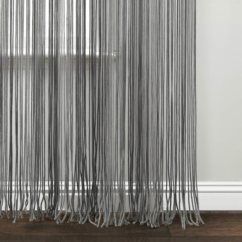 Cotton Semi Sheer Single Curtain Panel, Grey