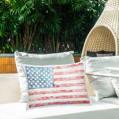 Design de coussin extérieur Patriotic Brushed Flag
