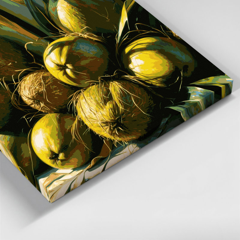 Hawaiian Coconuts Green, art mural sur toile, H 32 po x l 32 po