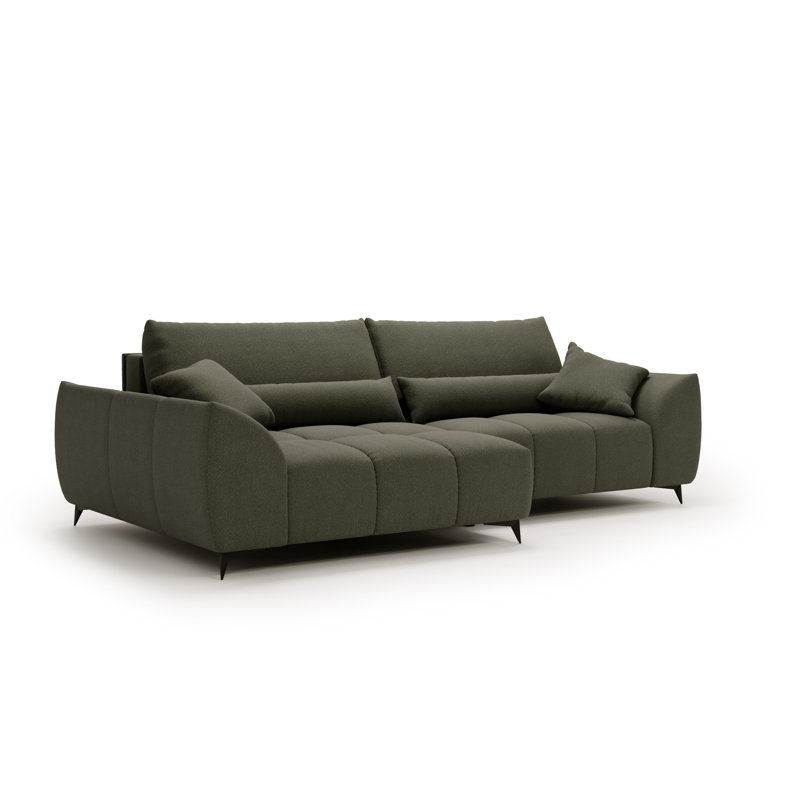 3 Seater Corner Sofa, Left Hand Facing, Green