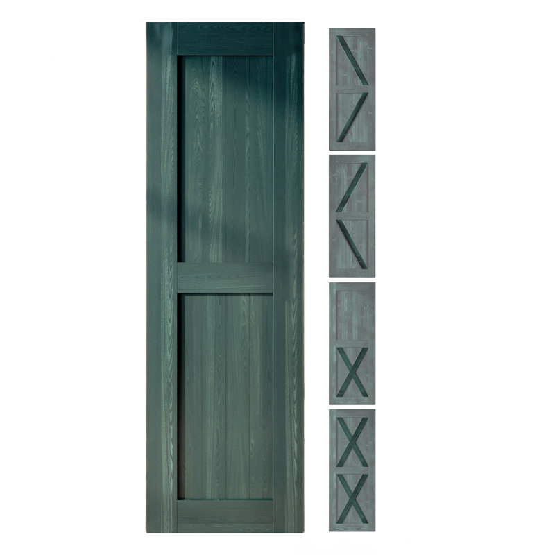 80'' 5-IN-1 Design Color Solid Pine Wood Unassembled Door Only, 20" x 80", Royal Pine