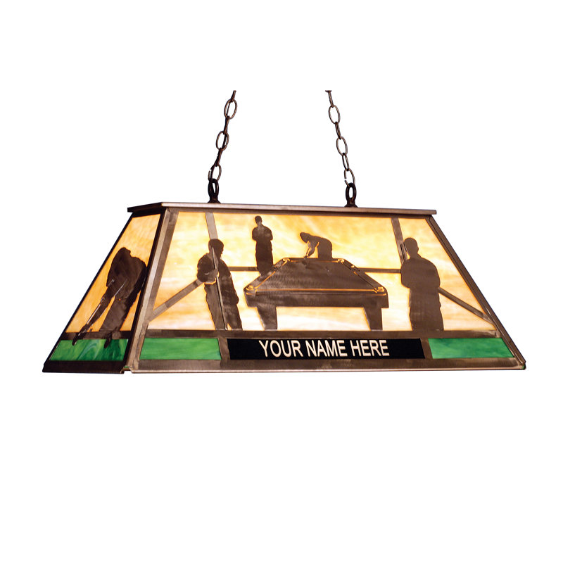 Luminaire suspendu linéaire table de billard 6 lumières bourgogne
