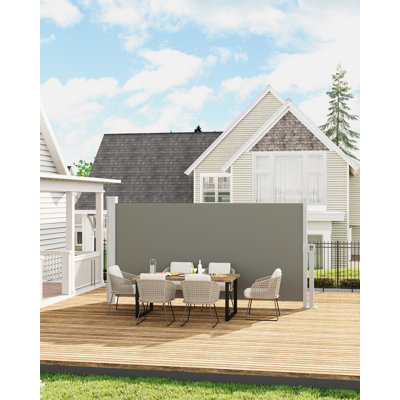 Banc de jardin rétractable et auvent de patio - Écran d'intimité imperméable résistant aux rayons UV de 71 po x 138 po, pare-soleil d'extérieur pliable - gris, taille: 71 po x 138 po
