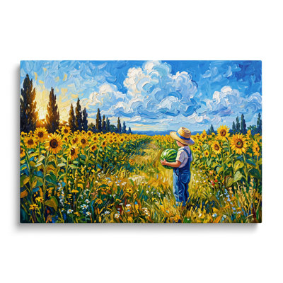 Boy Figure Portrait Canvas Wall Art, Painterly Historical Print for Living Room Study and Office