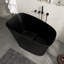 Baignoire autoportante de 51 po à surface solide en noir-116920424