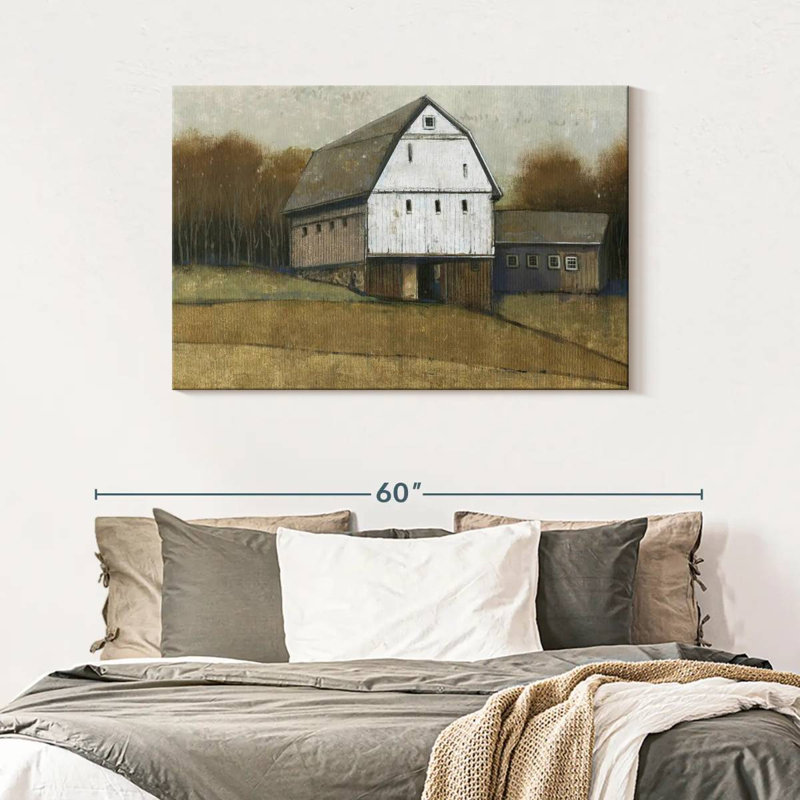 Lilie White Barn View I, 30" H x 45" W