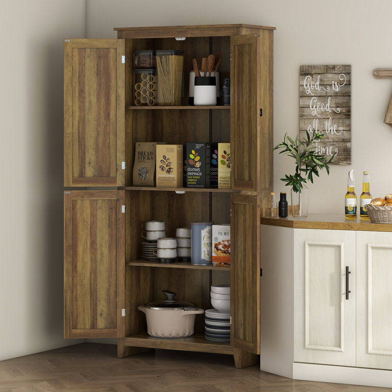 Buffet 72 po, armoire de cuisine autoportante, brun
