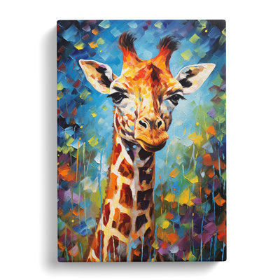 Giraffe Impressionism No.3 - Wrapped Canvas