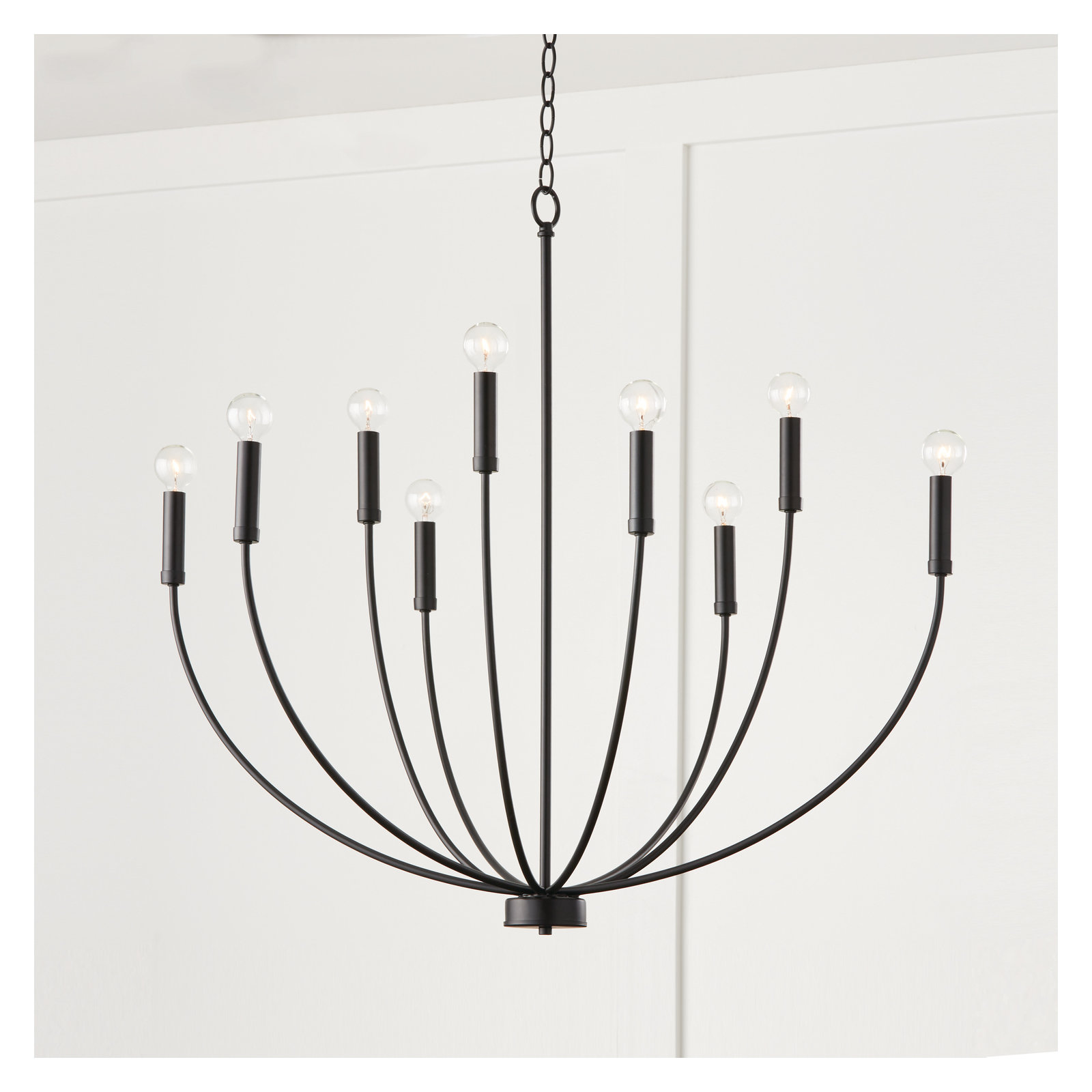 Ansley Dimmable Classic / Traditional Chandelier, Black, 9 Lights