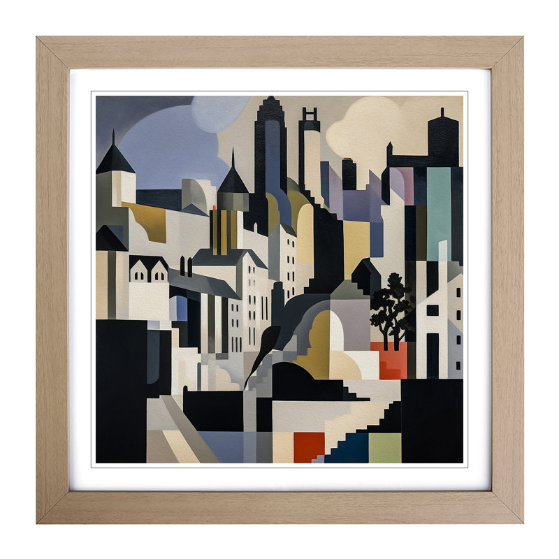 City Of Oxford Suprematism - Framed Print, Oak