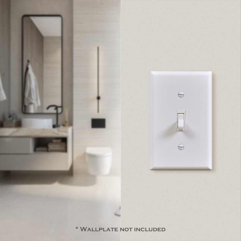 1-Gang White Toggle Light Switch Plastic Wall Plate