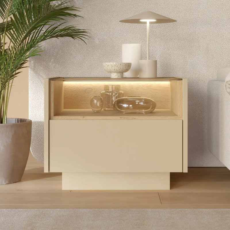 53cm W Composite Bedside Table
