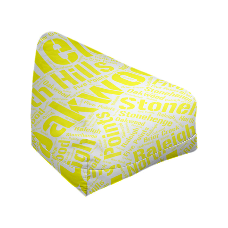 Classic Bean Bag, 42" H x 38" W x 29" D, Yellow Polyester Blend, Raleigh