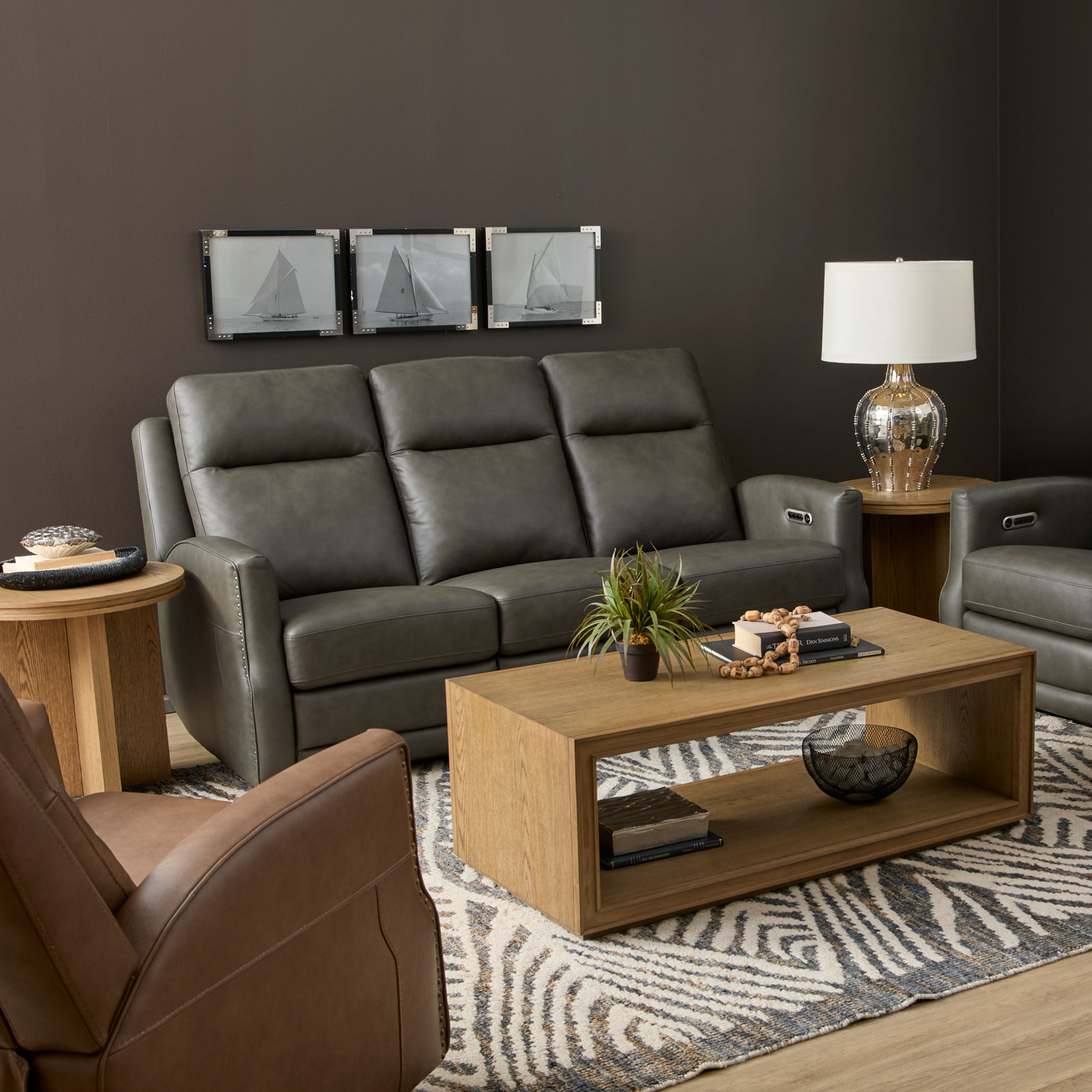 Henri 79" Reclining Sofa, Gray