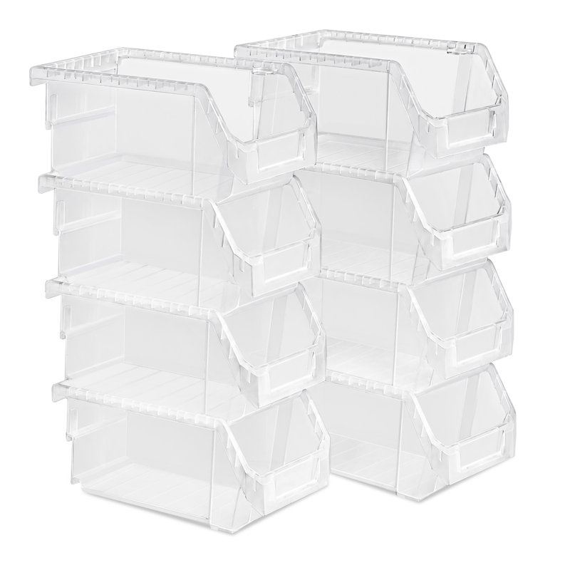 Lot de 8 boîtes de rangement empilables Sorbus – Boîtes de rangement transparentes en plastique transparent à ouverture frontale, idéales pour organiser votre garde-manger.