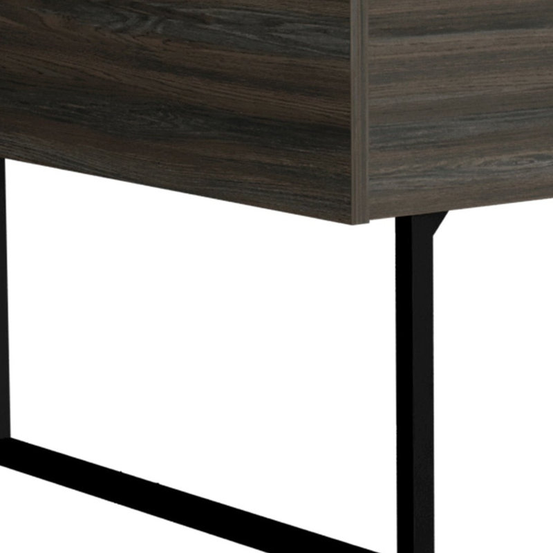 Table basse à plateau relevable 39 po en bois et métal espresso et noir