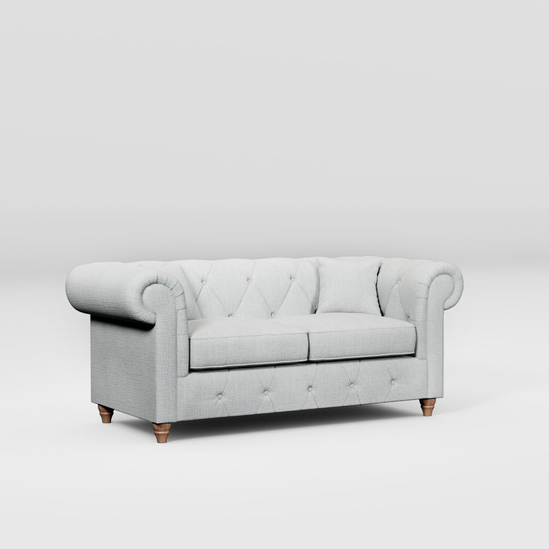 Ellrich 2 Seater Sofa, Walnut, Light Blue