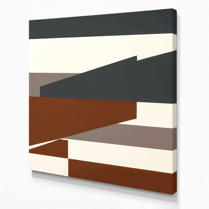 Minimalisme 6, art mural sur toile brune, H 16 po x l 16 po