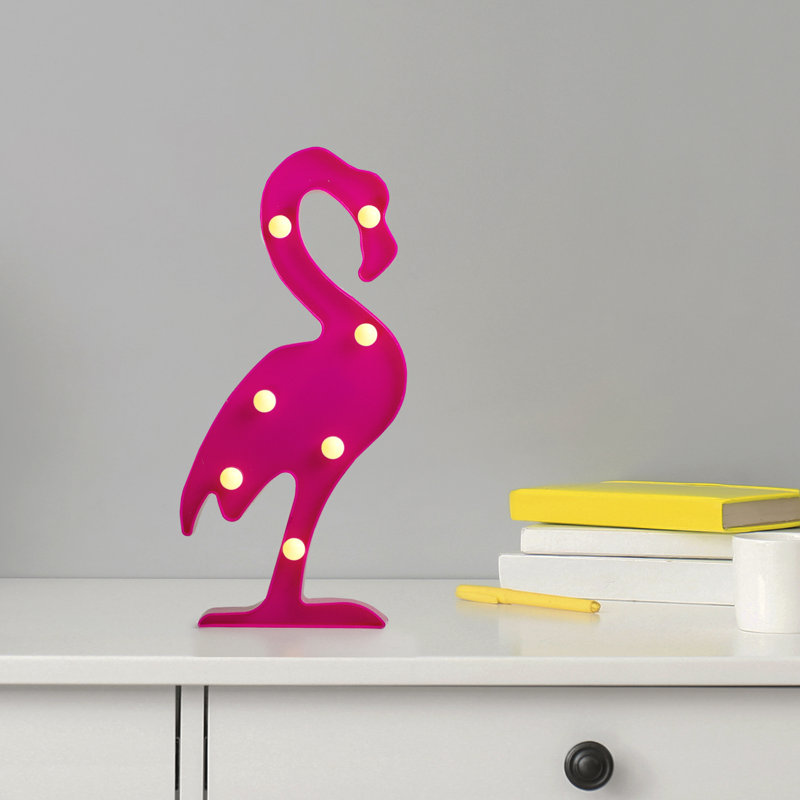 Enseigne murale 11,75 "flamant rose à DEL