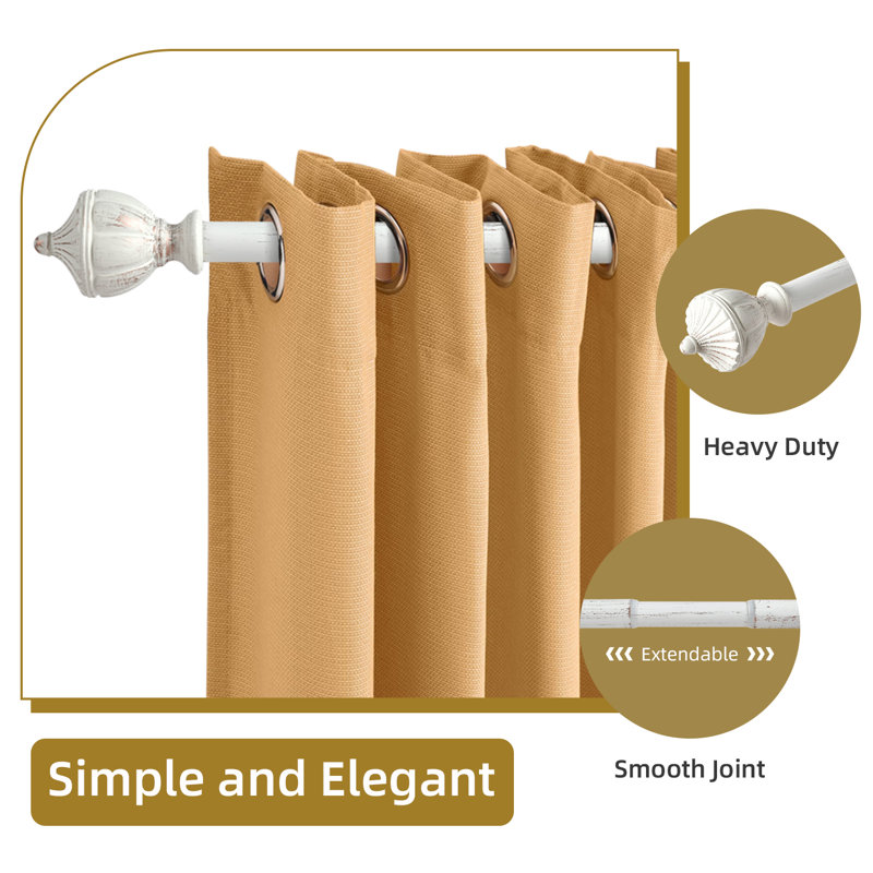 Tringle à rideaux simple réglable Jacarion de largeur totale x 1 po de diamètre, 36" - 72"