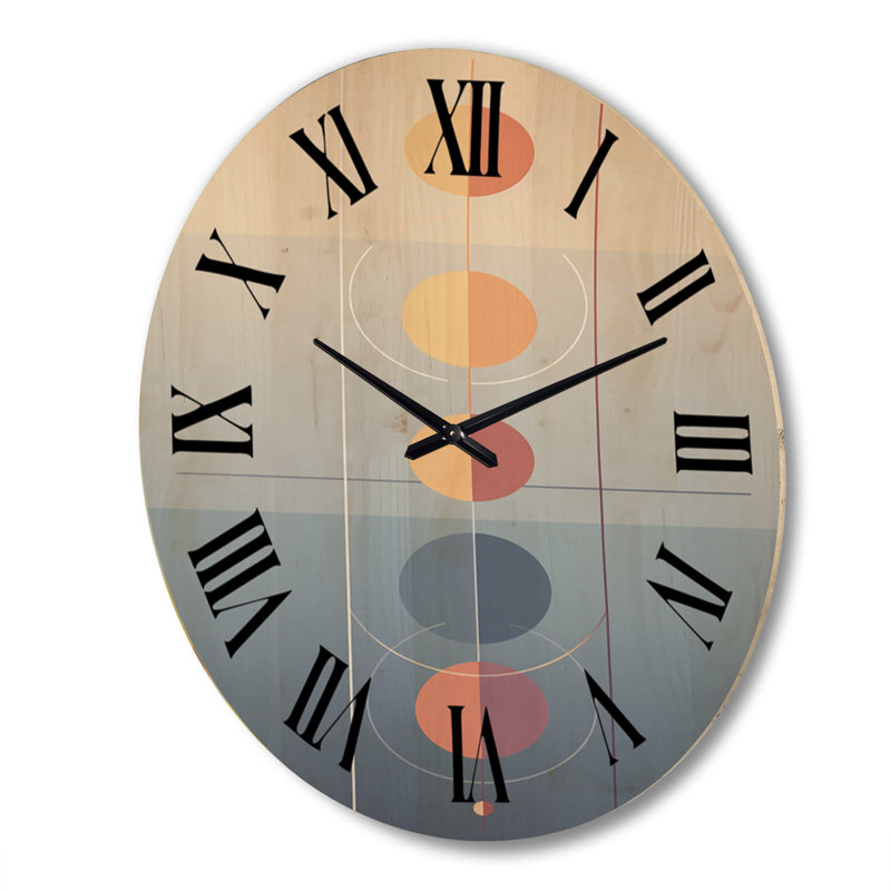 Horloge murale en bois massif Stoltzfus, Très grand