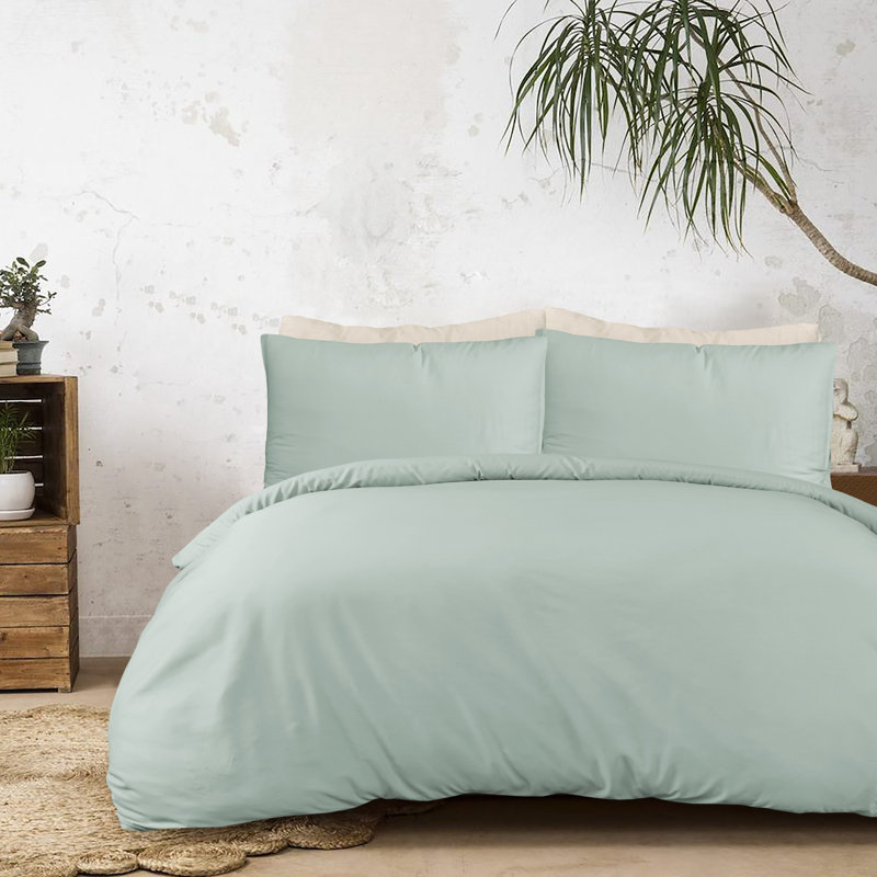 Everetta Solid Colour Duvet Cover Set with Pillowcases, Single Duvet Cover + 1 Standard Pillowcase, White