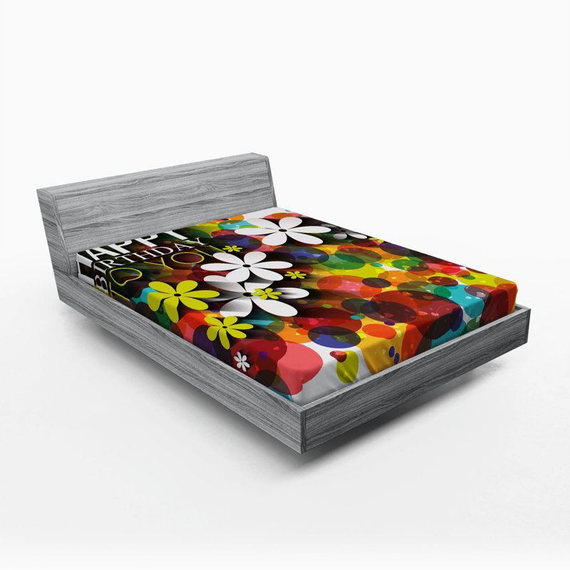 Microfiber Floral Fitted Sheet, Full Fitted Sheet