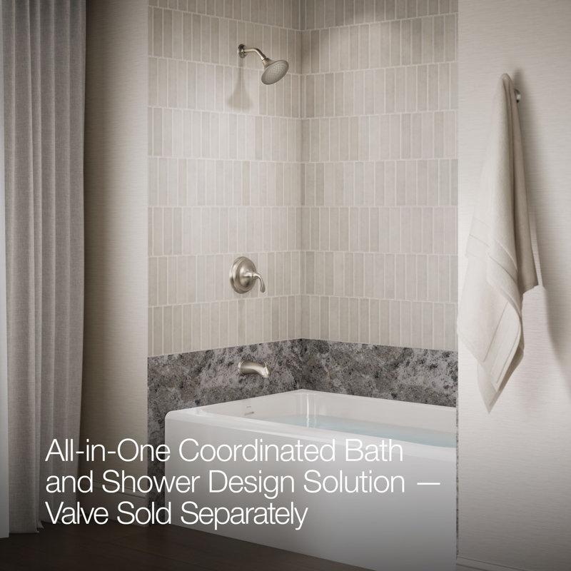 Forté Sculpted Rite-Temp Tub and Shower Faucet, Vibrant Brushed Nickel
