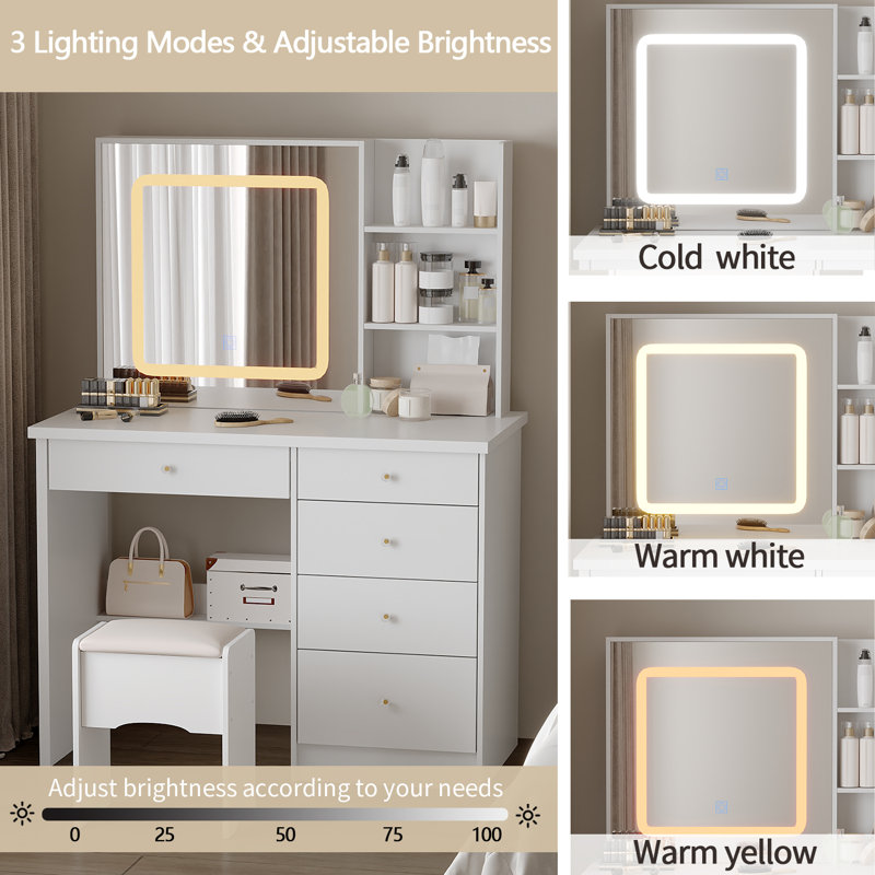 Christlyn Dressing Table with Mirror