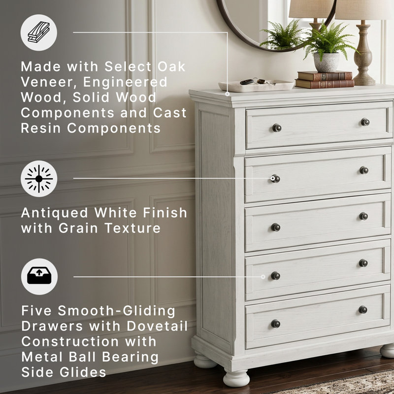 Mikado 5 Drawer 40" W Chest