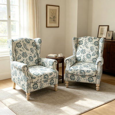Chloris 30"W Upholstered Wingback Armchair