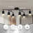 6-Light Track Lighting Kit, Rotatable Heads, Modern Ceiling Fixture(No Bulbs)