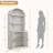 71.65" Arched Farmhouse Bookcase with Cabinet, Wooden 3-Shelf Storage Bookcase for Living Room & Home Office-1839803735