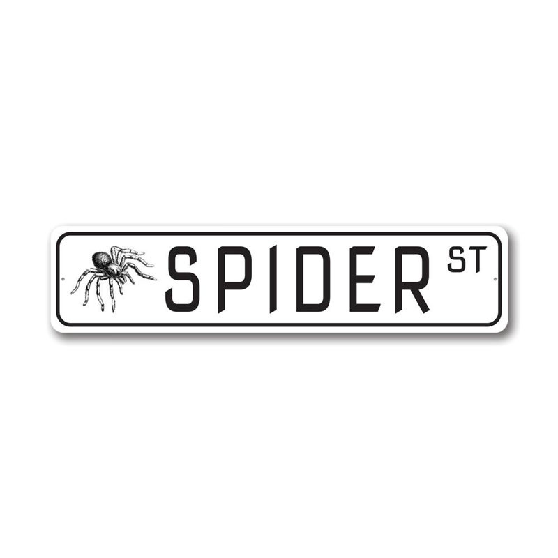 Plaque en aluminium Spider Street, H 6 po x l 24 po x P 0,06 po